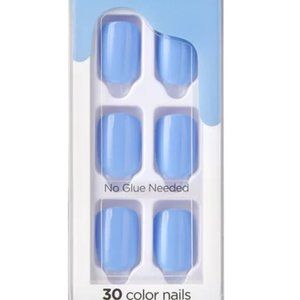 KISS imPRESS Color Press-on Manicure, Baby Why so Blue, Short